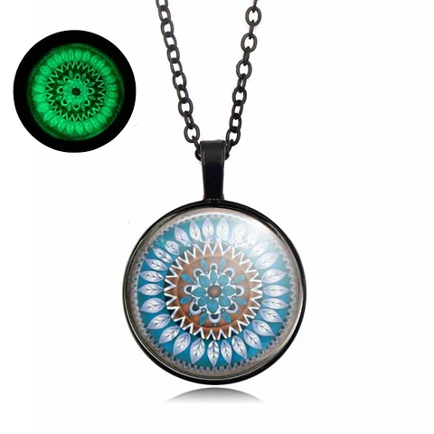 Collar para Hombre y mujer dije Serenidad Mandala Brilla En La Oscuridad
