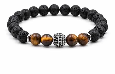 Pulsera para  Hombre Y Mujer Manilla con Piedras Naturales cuenta central Cristal Cz