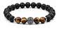 Pulsera para  Hombre Y Mujer Manilla con Piedras Naturales cuenta central Cristal Cz - Miniatura 1
