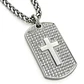 Collar en Acero para hombre dije tag Placa cruz incrustaciones de Cz Militar  - Miniatura 7