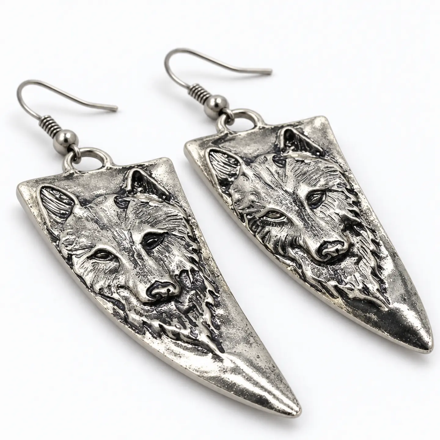 Aretes Pendiente Celtas Colmillo Vikingo Lobo Mujer Hombre 1