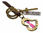 Collar Colgante Cuero Hombre Mujer Corazón Rosa Arena Moda - Miniatura 1