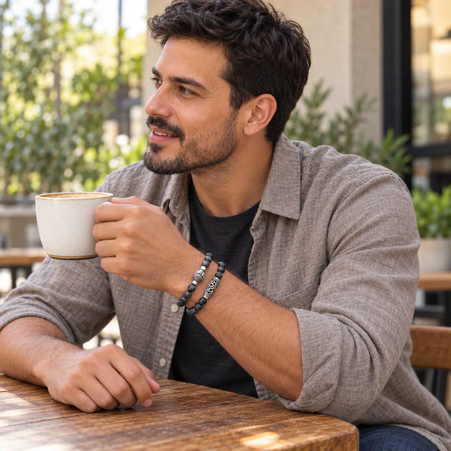 Pulsera Manillas Oración Buda Piedras Naturales Hombre Mujer 3