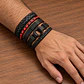 Pack X10 manillas ajustables de cuero Genuino pulseras para hombre  - Miniatura 6