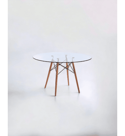 Mesa Redonda Eames Vidrio 100 Cm