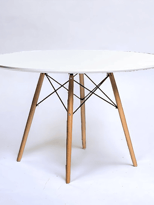 Mesa Redonda Melamina Blanca Eames 120 cm