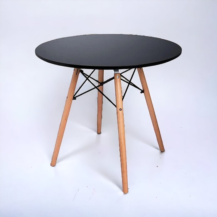 Mesa Redonda Melamina Negra Eames 100 cm 3