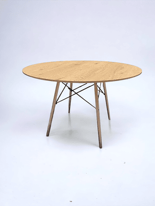 Mesa Redonda Melamina Madera Eames 120 cm