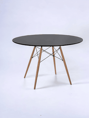 Mesa Redonda Melamina Negra Eames 120 cm