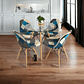 Comedor Mesa Redonda Vidrio Eames + Sillas Patchwork - Miniatura 3