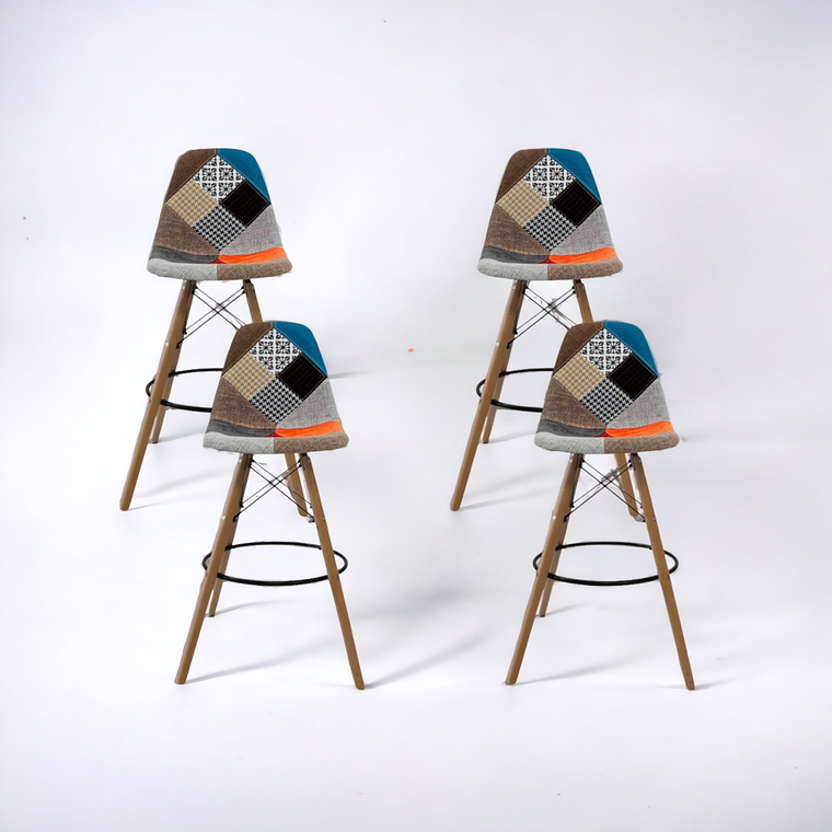 Pack Taburetes Patchwork 4