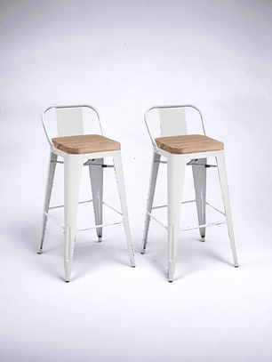 Pack Taburetes Tolix Asiento Madera 66 cm