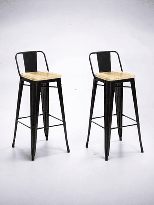 Pack Taburetes Tolix Asiento de Madera 77 cm