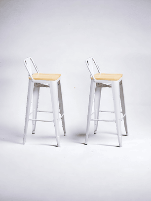 Pack Taburetes Tolix Asiento de Madera 77 cm