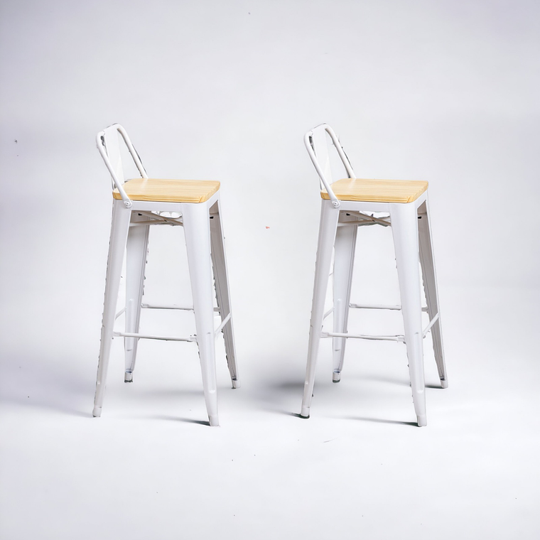 Pack Taburetes Tolix Asiento de Madera 77 cm 1