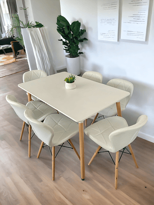 Comedor Mesa Rectangular Melamina 120x80 cm + Sillas Radar