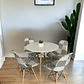 Comedor Mesa Redonda Melamina Eames Blanca + Sillas Patchwork - Miniatura 2
