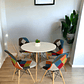 Comedor Mesa Redonda Melamina Eames Blanca + Sillas Patchwork - Miniatura 1