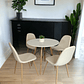 Comedor Mesa Redonda Melamina Eames Blanca + Sillas Scoop - Miniatura 2
