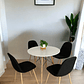 Comedor Mesa Redonda Melamina Eames Blanca + Sillas Scoop - Miniatura 3