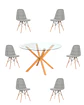 Comedor Redondo Vidrio Madrid con Sillas Buckle - Miniatura 8