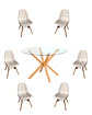 Comedor Redondo Vidrio Madrid con Sillas Buckle - Miniatura 4