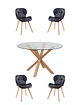 Comedor Redondo Vidrio Madrid con Sillas Radar Fiori  - Miniatura 4