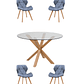 Comedor Mesa Redonda Vidrio Madrid + Sillas Radar Fiori - Miniatura 6