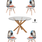 Comedor Mesa Redonda Vidrio Madrid + Sillas Patchwork - Miniatura 1