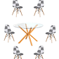 Comedor Mesa Redonda Vidrio Madrid + Sillas Patchwork - Miniatura 4