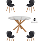 Comedor Mesa Redonda Vidrio Madrid + Sillas Radar Velvet - Miniatura 2