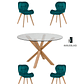 Comedor Mesa Redonda Vidrio Madrid + Sillas Radar Velvet - Miniatura 4