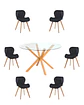 Comedor Redondo Vidrio Madrid con Sillas Radar Velvet - Miniatura 8