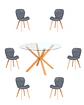 Comedor Redondo Vidrio Madrid con Sillas Radar Velvet - Miniatura 9