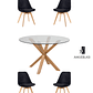 Comedor Mesa Redonda Vidrio Madrid + Sillas Tulip Velvet - Miniatura 1