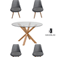 Comedor Mesa Redonda Vidrio Madrid + Sillas Tulip Velvet - Miniatura 2