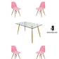 Comedor Mesa Rectangular Vidrio Paris 120x80 cm + Sillas Eames - Miniatura 4