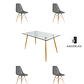 Comedor Mesa Rectangular Vidrio Paris 120x80 cm + Sillas Eames - Miniatura 5