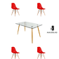 Comedor Mesa Rectangular Vidrio Paris 120x80 cm + Sillas Eames - Miniatura 7