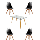 Comedor Mesa Rectangular Vidrio Paris 120x80 cm + Sillas Tulip - Miniatura 7