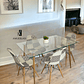 Comedor Mesa Rectangular Vidrio Paris 120x80 cm + Sillas Patchwork - Miniatura 2