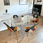Comedor Mesa Rectangular Vidrio Paris 120x80 cm + Sillas Patchwork - Miniatura 1