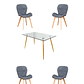 Comedor Mesa Rectangular Vidrio Paris 120x80 cm + Sillas Radar Velvet - Miniatura 5