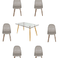 Comedor Mesa Rectangular Vidrio Paris 120x80 cm + Sillas Capitone - Miniatura 8