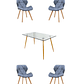 Comedor Mesa Rectangular Vidrio Paris 120x80 cm + Sillas Radar Fiori - Miniatura 4