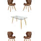 Comedor Mesa Rectangular Vidrio Paris 120x80 cm + Sillas Radar Fiori - Miniatura 6