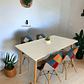 Comedor Mesa Rectangular Melamina 120x80 cm + Sillas Patchwork - Miniatura 1