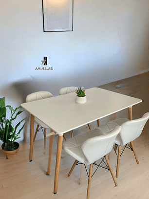 Comedor Mesa Rectangular Melamina 120x80 cm + Sillas Radar