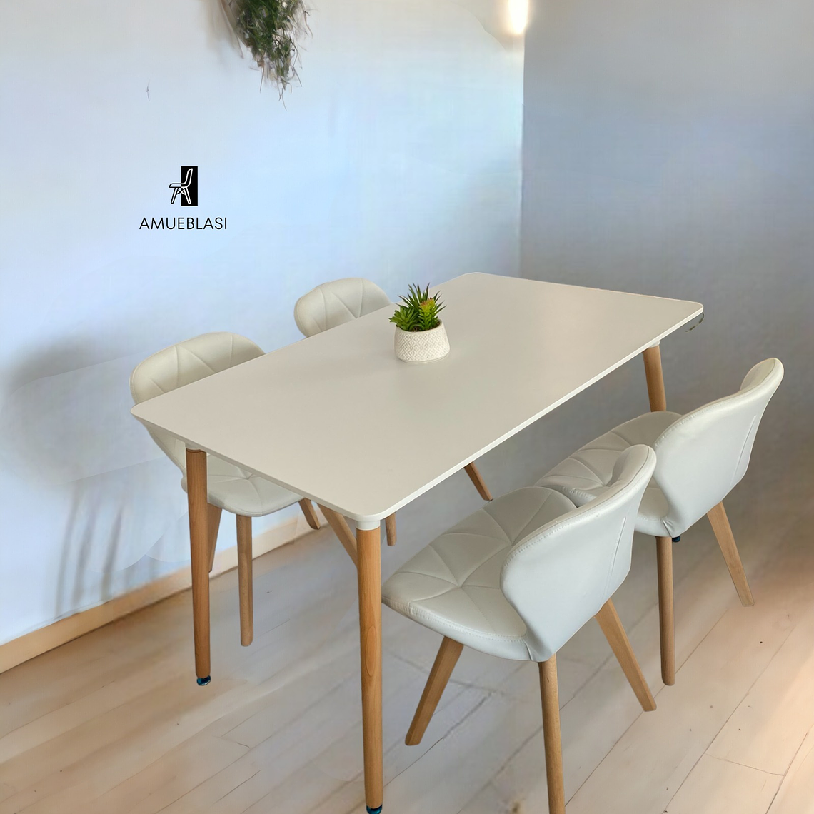 Comedor Mesa Rectangular Melamina 120x80 cm + Sillas Radar Fiori 1