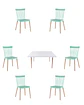 Comedor Rectangular Melamina con Sillas Windsor - Miniatura 4